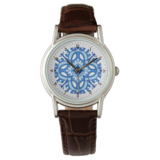 Met cijfers prachtig Azure Blossom Horloge
