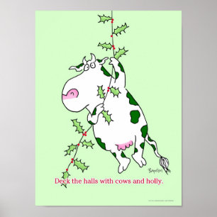 MET COWS EN HOLLY-poster van Sandra Boynton Poster