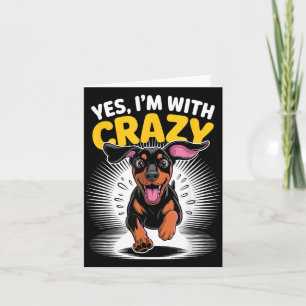 Met Crazy Guard Schattige Hond Grappige Dobermann Kaart