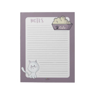 Met Cute White Cat bekleed notities Notitieblok