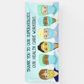 Met dank aan onze superhelden van de gezondheidszo spandoek (Verticaal)