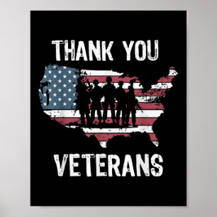 Met dank aan Veterans Soldier Memorial Day Gezegde Poster