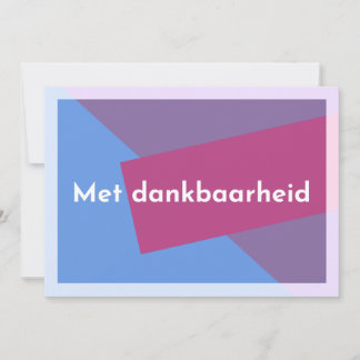 "Met dankbaarheid" Bedankkaart