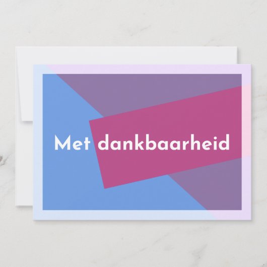"Met dankbaarheid" Bedankkaart (Voorkant)