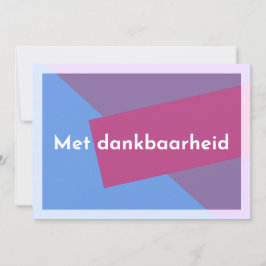 "Met dankbaarheid" Bedankkaart