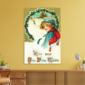 Met de beste gemoedsscène uit het nieuwjaar canvas afdruk (Insitu (Woonkamer))