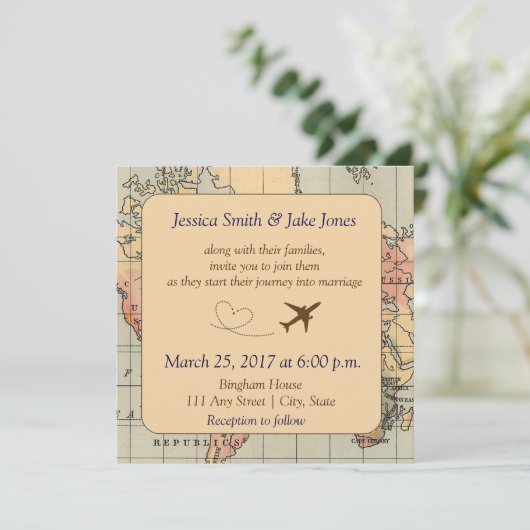 , met de bruiloft gelijkgestelde uitnodiging (Staand voorkant)