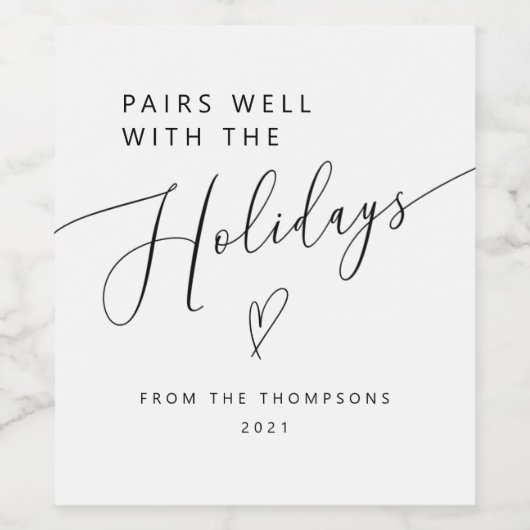 Met de Feestdagen kerst goed Wijn Etiket (Enkel label)