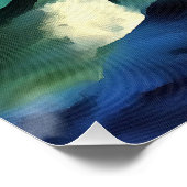 Met de 'flow crashing Ocean Waves Art' Perfect Poster (Hoek)