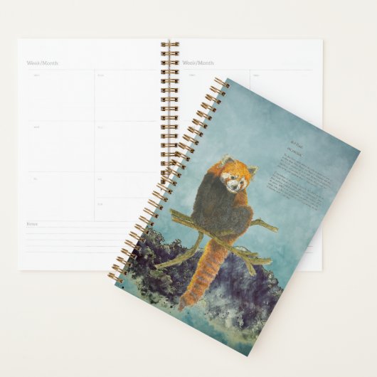Met de hand beschilderd Bedreigde Rode Panda Planner (Display)