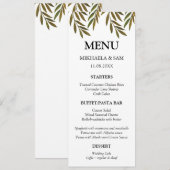 Met de hand beschilderde bladeren Menu Kaart (Voorkant / Achterkant)