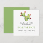 Met de hand beschilderde Cactus Trouw Save the Dat Save The Date (Voorkant / Achterkant)