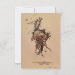 Met de hand een Bronc geselen door Edward Borein Bedankkaart