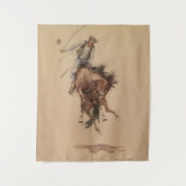 Met de hand een Bronc geselen door Edward Borein Wandkleed (Voorkant)