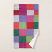 met de hand gebreide kleurrijke patches : leuk bad handdoek (Handdoek)