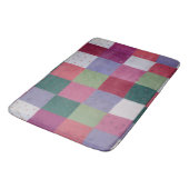 met de hand gebreide kleurrijke patchwerkvierkantj badmat (Gekanteld)