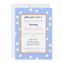 Met de hand geïllustreerde cute eendjes kids blauw