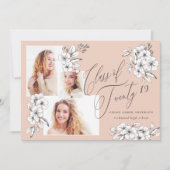 Met de hand geïllustreerde florale klasse van 2019 aankondiging (Voorkant)