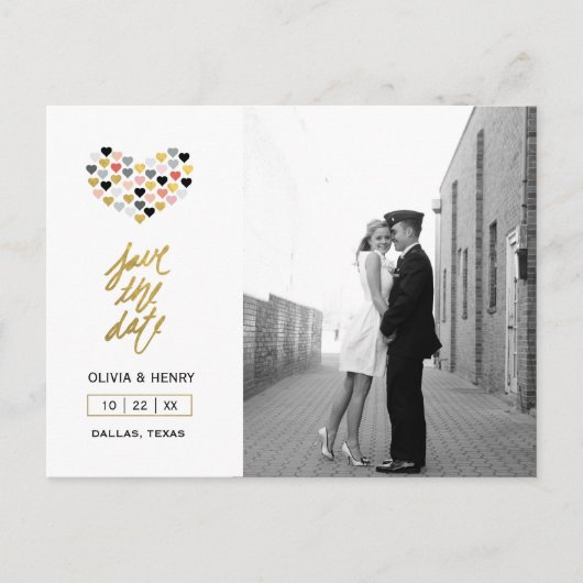 Met de hand geletterde harten | Het Briefkaart Dat (Voorkant)