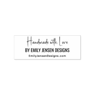 Met de Hand Gemaakt #6 Bedrijfsnaam Website URL Zelfinktende Stempel