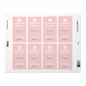 Met de Hand Gemaakt Hart Roze Wit Hart Doos Zegel Etiket (Full Sheet)