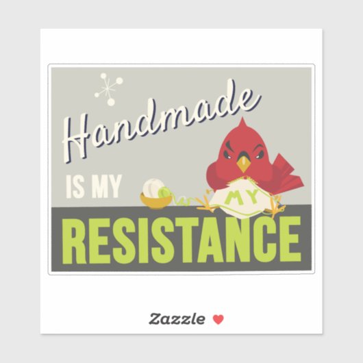 Met de hand gemaakt is mijn verzet-rechthoeksticke sticker (Vel)