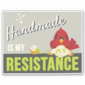 Met de hand gemaakt is mijn verzet-rechthoeksticke sticker (Voorkant)
