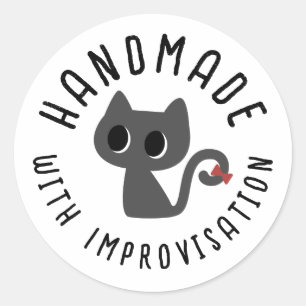 Met de hand gemaakt met improvisatie Mopshond teke Ronde Sticker