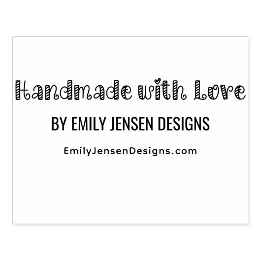 Met de Hand gemaakt met Liefde #1 Bedrijfsnaam Web Rubberstempel (Afrduk)