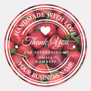Met de hand gemaakt met liefde Aardbei Label Dan