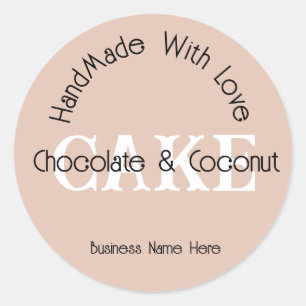 Met De Hand Gemaakt Met Liefde Bakken Ambachtelijk Ronde Sticker