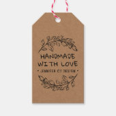 Met de Hand Gemaakt Met Liefde Botanisch Cadeaulabel (Voorkant)