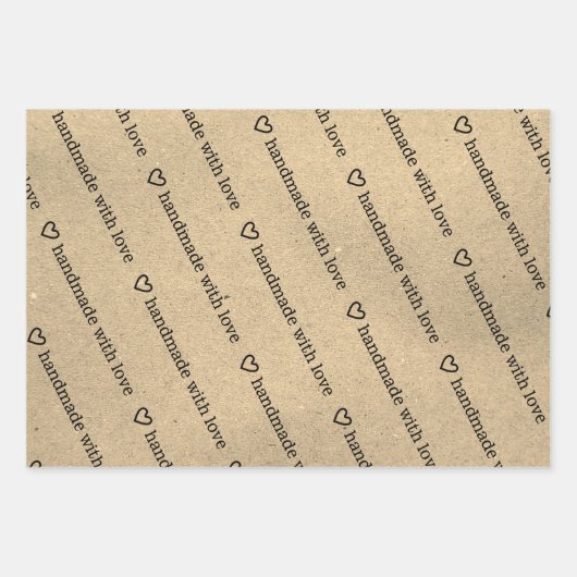 Met de Hand Gemaakt met Liefde Eigen Logo Rustic M Inpakpapier Vel (Voorkant 2)