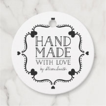 Met de hand gemaakt met liefde label met Hartjes