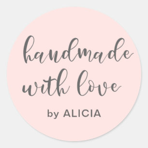 Met de hand gemaakt met liefde Persoonlijke Past Ronde Sticker