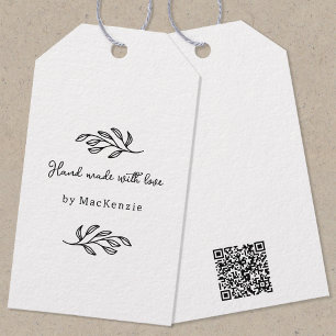 Met de hand gemaakt met liefde QR-code Prijslabel Cadeaulabel