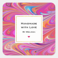 Met de Hand gemaakt met Liefde Roze Oranje Werveli