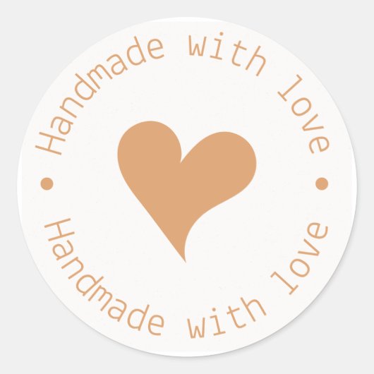 Met de Hand Gemaakt met Liefde Sticker - Hart (Voorkant)