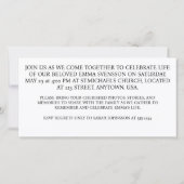 Met de hand gemaakt uitvaartkaart ter nagedachteni (Achterkant)