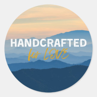 Met de hand gemaakt voor liefde ronde sticker