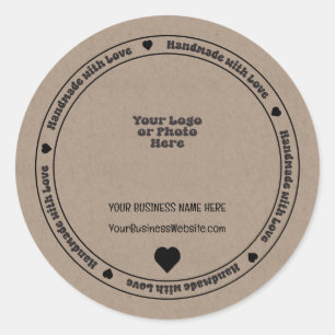 Met de Hand Gemaakt Zakelijk Kraft Papier Ronde Sticker