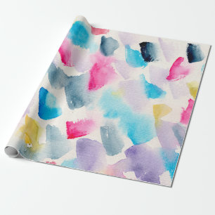 met de hand gemaakte waterverf abstracte penseelst cadeaupapier