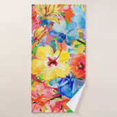 met de hand geschilde abstracte waterverf achtergr badhanddoek (Badhanddoek)