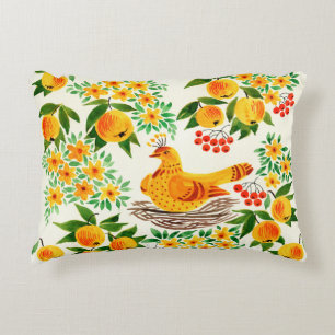 met de hand geschilde afbeelding: Turtledove Accent Kussen