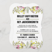 met de hand geschilde bloemen kaart (Voorkant / Achterkant)