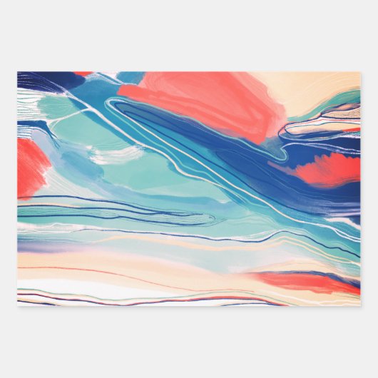 Met de hand geschilderd abstract schilderij met bl inpakpapier vel (Voorkant 2)