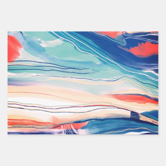 Met de hand geschilderd abstract schilderij met bl inpakpapier vel (Voorkant)