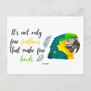 met de hand geschilderd aquarel papegaai ontwerp. briefkaart