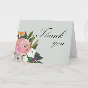 Met de hand geschilderd bloemmotief voor een 100st bedankkaart