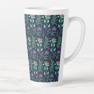 Met de hand geschilderd exotisch bloempatroon-2320 latte mok